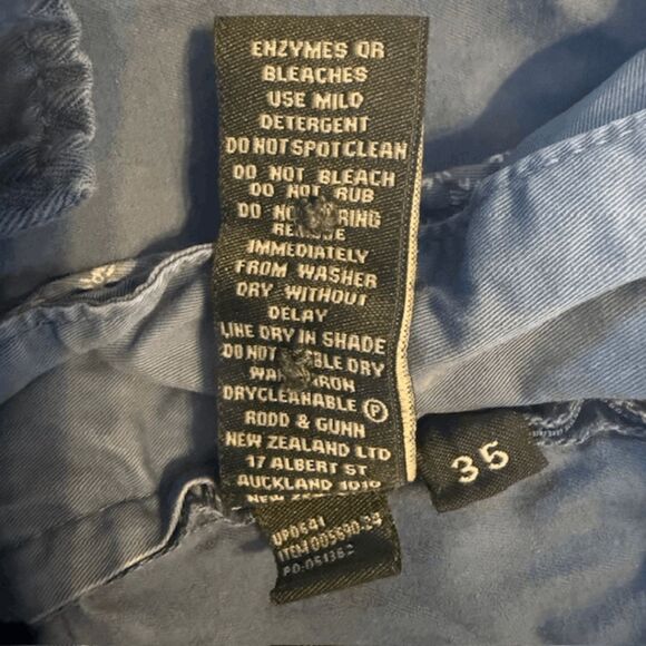 Rodd & Gunn Men's Stretch Casual Fit Flat Front Chino Shorts Navy Blue Size 35 - Picture 5 of 7